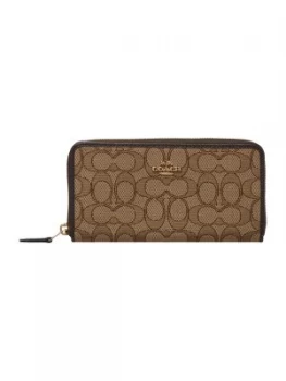 Image of Coach Signature accordian zip purse Khaki