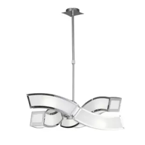 Image of Duna GU10 Pendant 3 Arm 6 Light L1/SGU10, Polished Chrome/White Acrylic, CFL Lamps INCLUDED