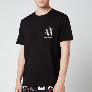 image of Armani Exchange AX Small Icon Logo T-Shirt Black Size M Men