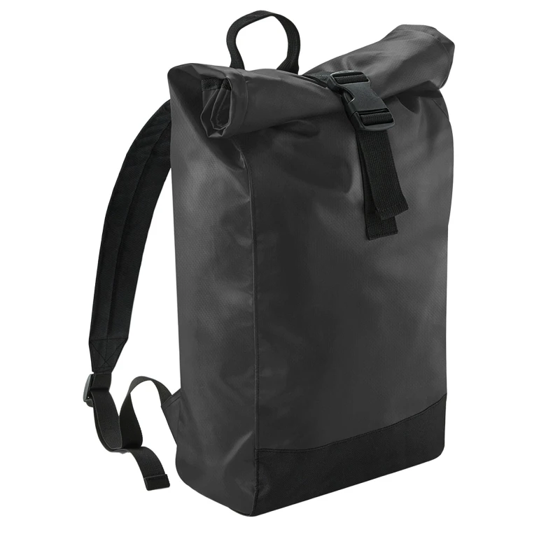 Image of Bagbase Roll Top Tarpaulin Backpack Black unisex