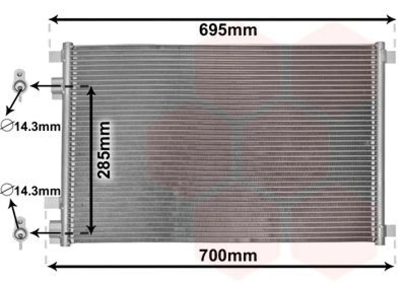 Image of VAN WEZEL Air conditioning condenser VAN WEZEL 43005305