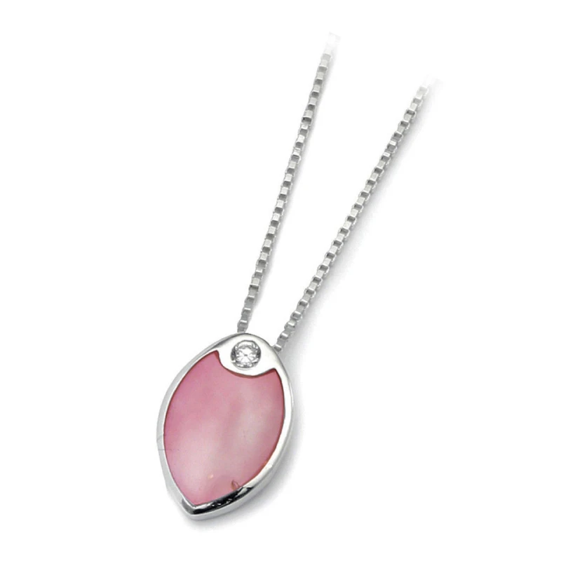Image of Espree Espree Sterling Silver Mother of Pearl Pendant Pendant Necklaces one size Silver 41246411000