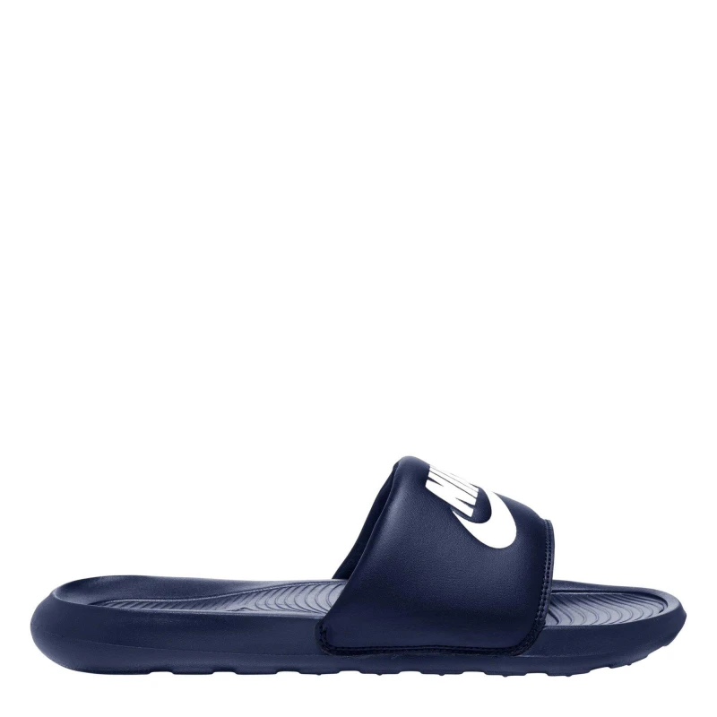Image of Nike Victori One Mens Slides Navy/White male 8 (42.5)
