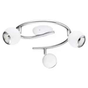 Image of Flush 3 Spots Ceiling Light Colour White Chrome Shade Bulb GU10 3x3W Incl.