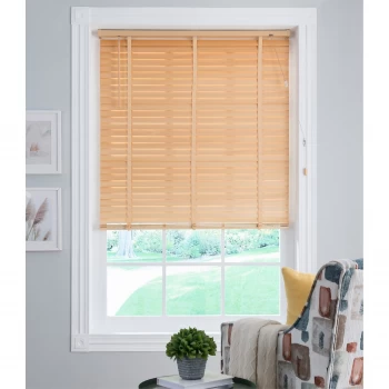 image of 50mm Wood Venetian Blind - Natural - 110x160cm