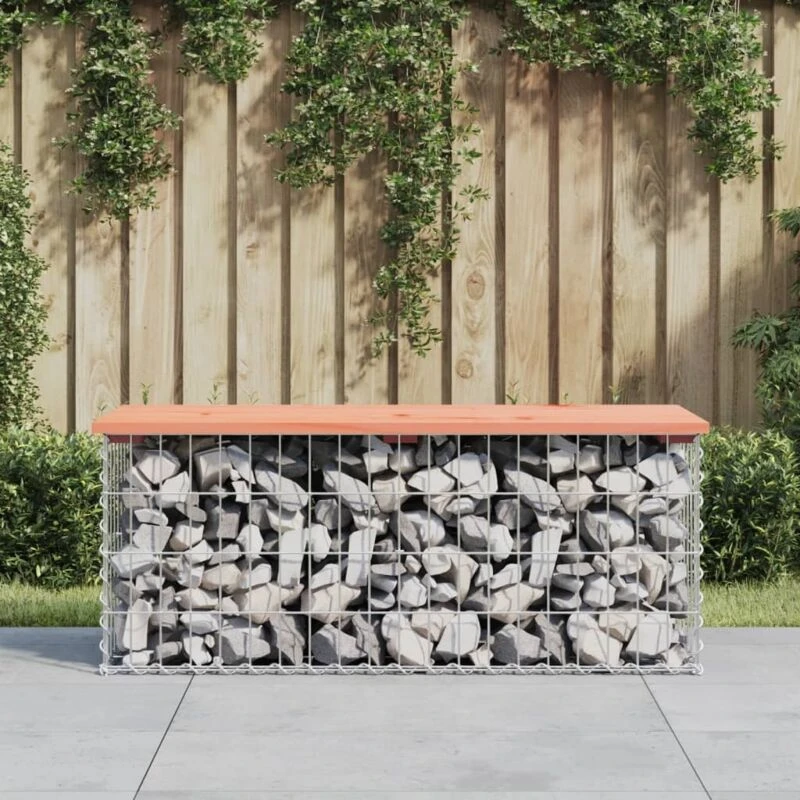 Image of VIDAXL Vidaxl - Garden Bench Gabion Design 103x44x42cm Solid Wood Douglas 8720845446253
