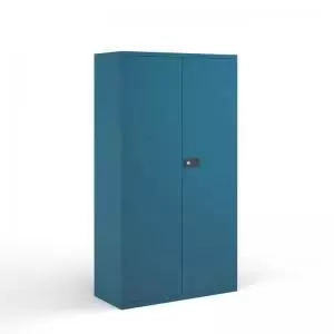 image of Steel contract cupboard with 3 shelves 1806mm high - blue