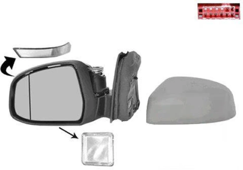 Image of VAN WEZEL 1945827 Wing mirror * HAGUS * Left, Heatable, primed Outside Mirror (50)
