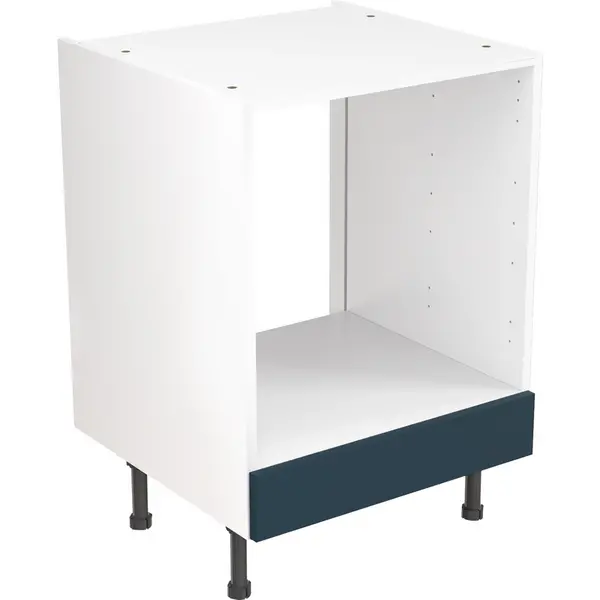Image of Kitchen Kit Flatpack Slab Kitchen Cabinet Base Oven Unit Ultra Matt 600mm in Indigo Blue MFC FKKF1305
