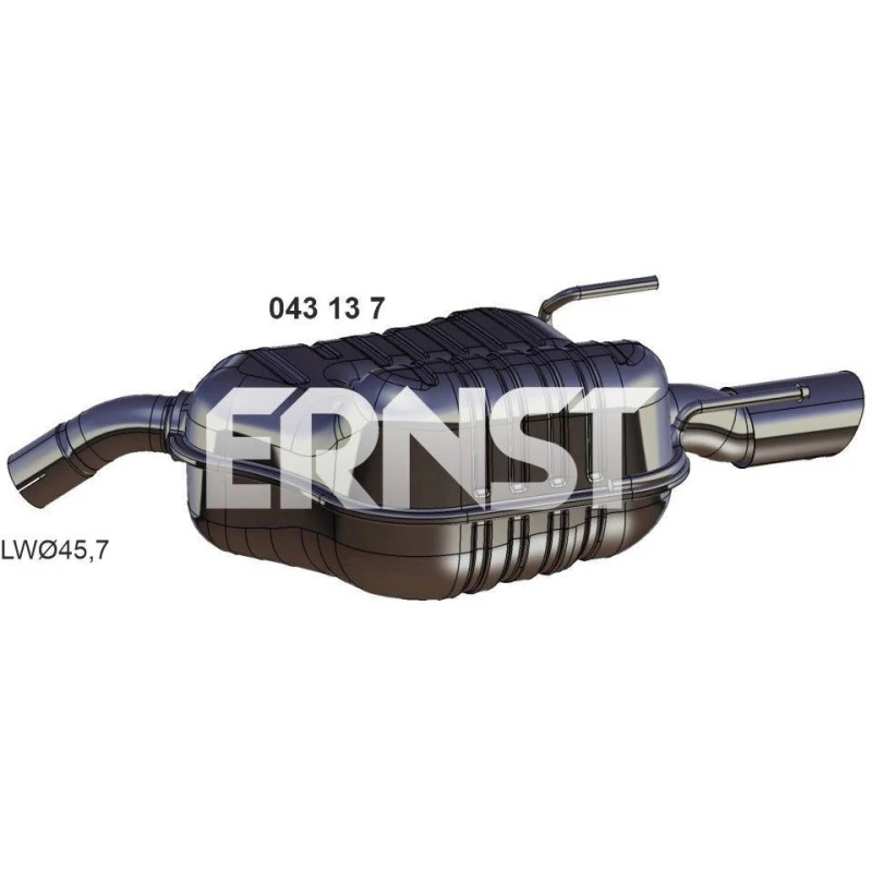 Image of ERNST 043137 Rear silencer Left Rear, with exhaust tip End Silencer (3437)