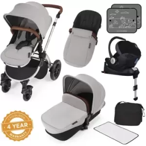 image of ickle bubba Stomp V3 Silver All-in-One i-Size Travel System - Silver