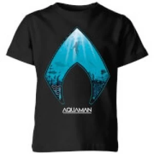 image of Aquaman Deep Kids T-Shirt - Black - 11-12 Years