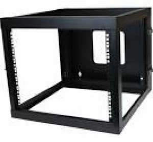 image of Startech 8u 22" Depth Hinged Open Frame Wall Mount Server Rack