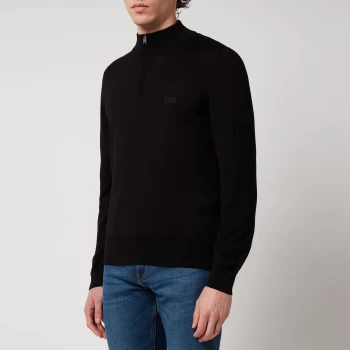 Image of BOSS Smart Casual Mens Padro Quarter-Zip Jumper - Black - M