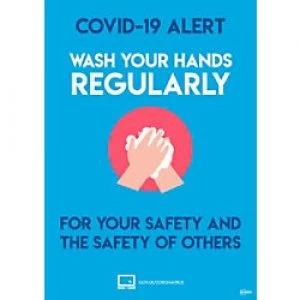 image of AVERY COVWHA4 COVID-19 Wash Hands A4 Labels 210 x 297mm Blue 2 Labels