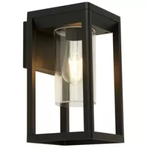 Image of Searchlight 1Lt Outdoor Wall Lght, Black With Clear Diffuser