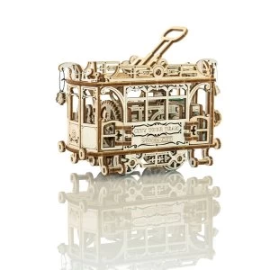 Image of City Tram With Rails Wooden City 3D Wooden Model Kit