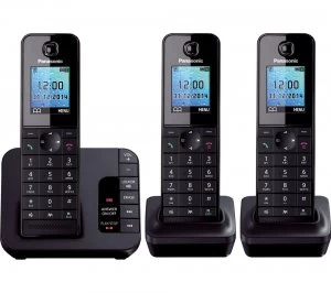 Image of Panasonic KX-TG8183EB Cordless Phone With Answering Machine Triple Handsets