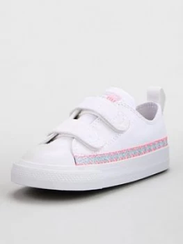 Image of Converse Chuck Taylor All Star 2V Ox Friendship Bracelet Toddler Trainer - White