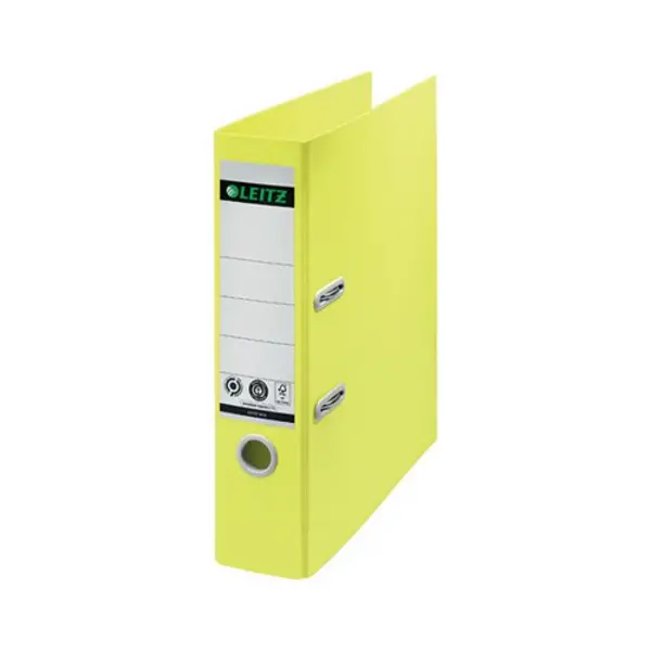 Image of Leitz Recycle Lever Arch File A4 80mm Yellow (Pack of 10) 10180015