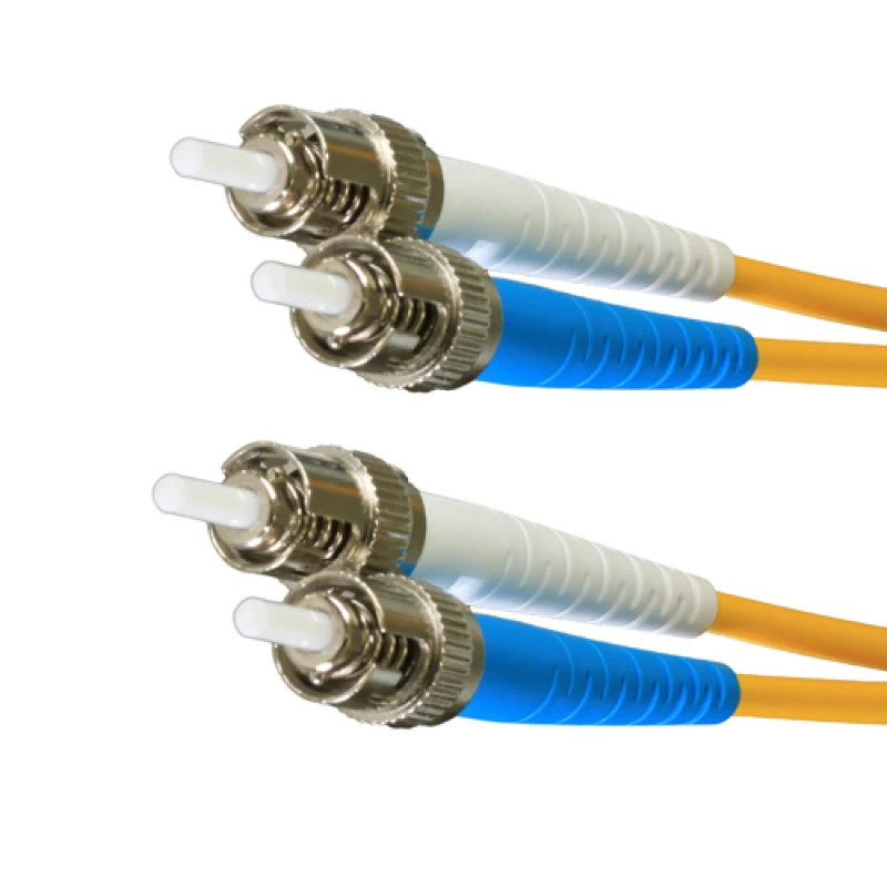 Image of Cablenet 1m OS2 9/125 ST-ST Duplex Yellow LSOH Fibre Patch Lead