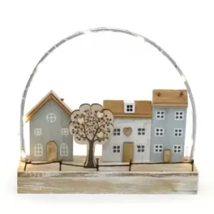 Image of 20cm LED Wooden House Scene