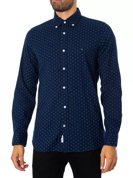 image of Flex Brushed Twill Print Shirt