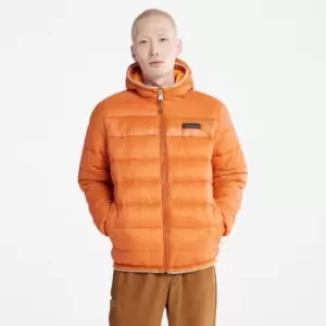 Image of Timberland Garfield Midweight Hooded Puffer Jacket For Men In Orange Orange, Size L