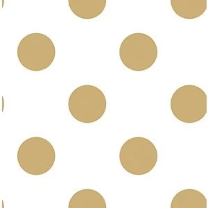 image of Superfresco Easy Gold Dotty Decorative Wallpaper - 10m