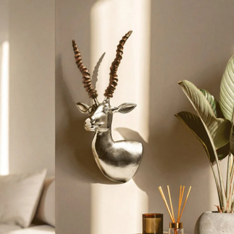 Image of Orsina Gazelle Wall Mountable Sculpture, Decorative Art Sculpture For Wall, Traditional Gazelle Head Wall Art