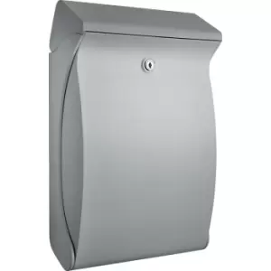 image of Burg-Wachter Swing Polymer Post Box in Silver Plastic