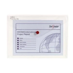 image of Snopake Polyfile Classic A5 Polypropylene Wallet File Clear 1 x Pack of 5 Wallets