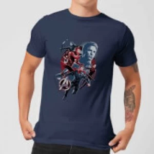 Image of Avengers: Endgame Shield Team Mens T-Shirt - Navy - L