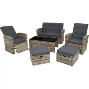 Image of Garden rattan furniture set Bari - garden table and chairs, bistro set, patio set - nature