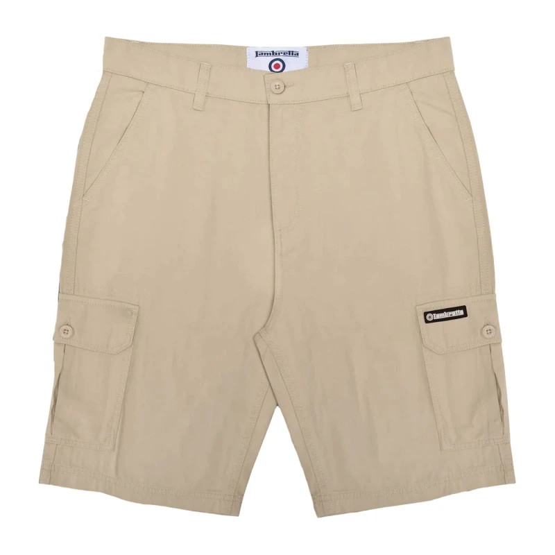 Image of Lambretta Lambretta Men SS25 Cargo Shorts in Stone Size: 34R Stone 34R Male 5063703813006