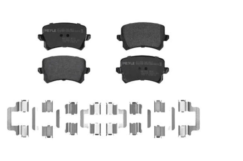 Image of MEYLE 025 244 8317 Brake pad set Rear Axle, not prepared for wear warning indicator, with accessories, Original Quality, with anti-squeak plate Brake