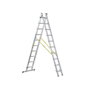 Image of Zarges D-Rung Combination Ladder 2-Part 2 x 10 Rungs
