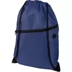 Image of Bullet Adults Unisex Oriole Zippered Drawstring Backpack (One Size) (Navy)