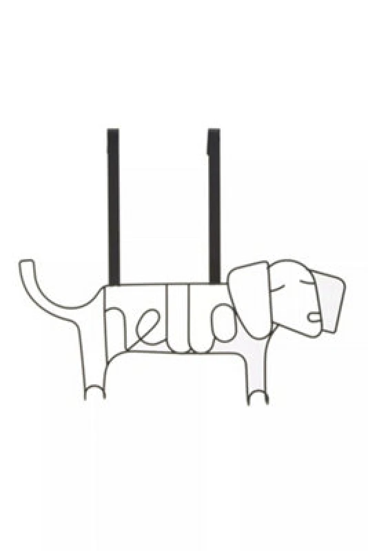 Image of Orsina Stylish Design Black Sausage Dog Hanger, Versatile Storage Over Door Hooks, Sturdy Hanging Hooks For Store