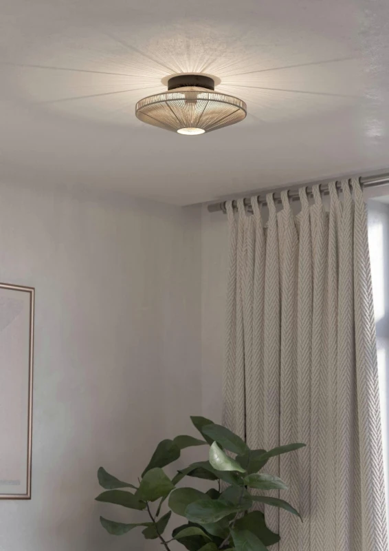 Image of EGLO Midsumer Timeless Fabric Ceiling Light Black