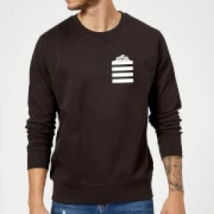 Image of Looney Tunes Taz Stripes Pocket Print Sweatshirt - Black - XL