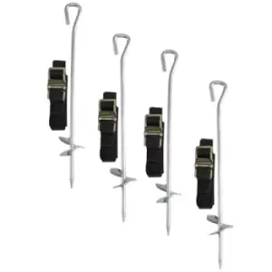 Image of Dellonda Heavy Duty Trampoline Anchor Kit 4 Piece Ground Pegs Universal Fitting