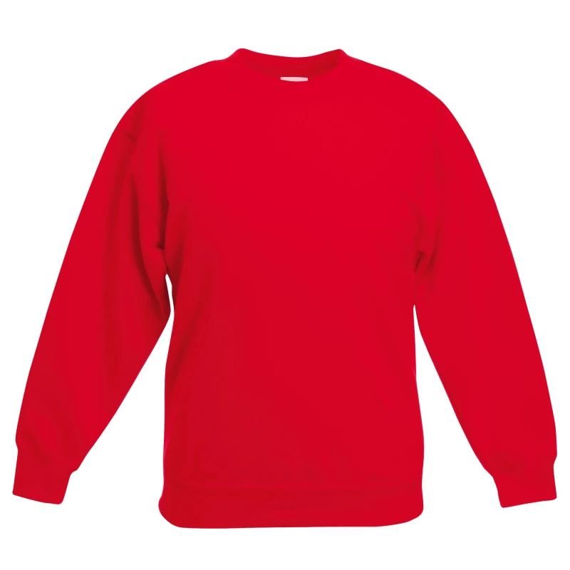 Image of Fruit of the Loom Classic 80 20 Set-In Sweatshirt Pack of 2 in Red Size: 12-13 Years Red Unisex 12-13 Years