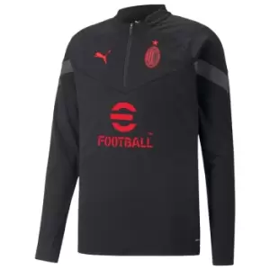 image of 2022-2023 AC Milan Half Zip Training Top (Black)