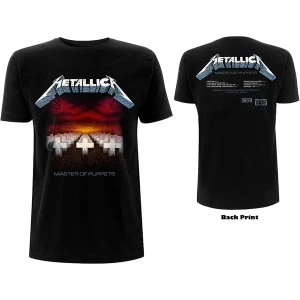 Image of Metallica - Master of Puppets Tracks Unisex Large T-Shirt - Black