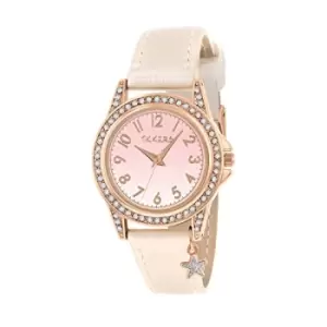 image of Tikkers Iridescent Strap Rose Gold Stone Set Watch TK0203