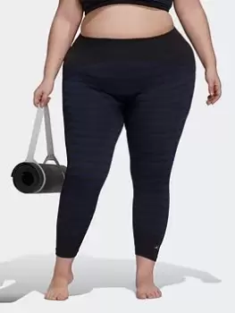 Image of adidas Marimekko AEROKNIT 7/8 Tights (Plus Size), Dark Blue, Size 2X, Women