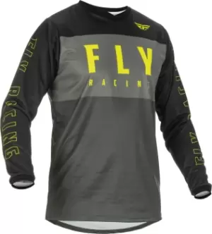 Image of Fly Racing F-16 Motocross Jersey, black-grey-yellow, Size 2XL, black-grey-yellow, Size 2XL