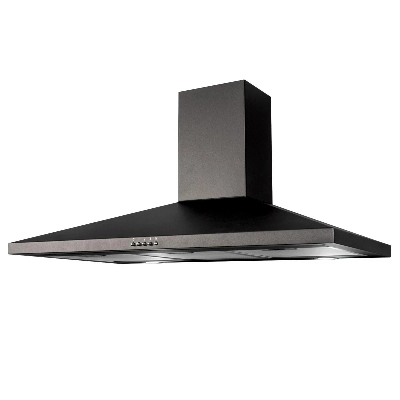 Image of SIA 90cm Black Pyramid Chimney Cooker Hood Kitchen Extractor Fan - CHL90BL Black