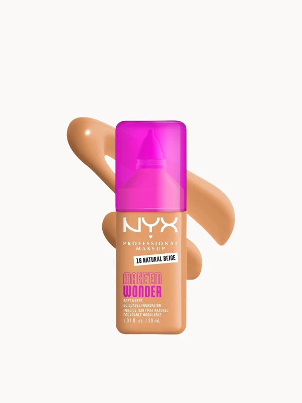 Image of NYX Professional Makeup Make 'EM Wonder, 24H Soft Matte Foundation (Various Shades) - Natural Beige
